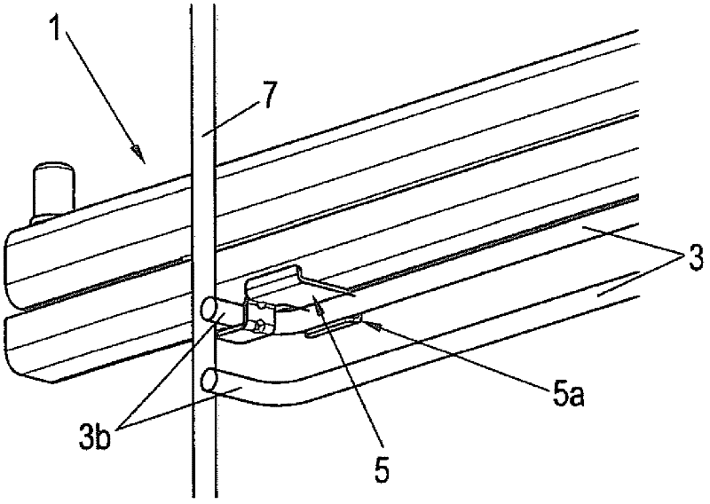 Guide rail having a quick fastening device