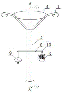 Street lamp with potted plant