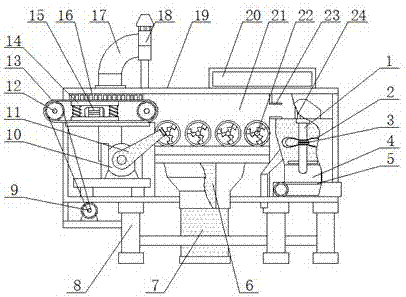 Household garbage winnowing machine with ferromagnetic attraction function