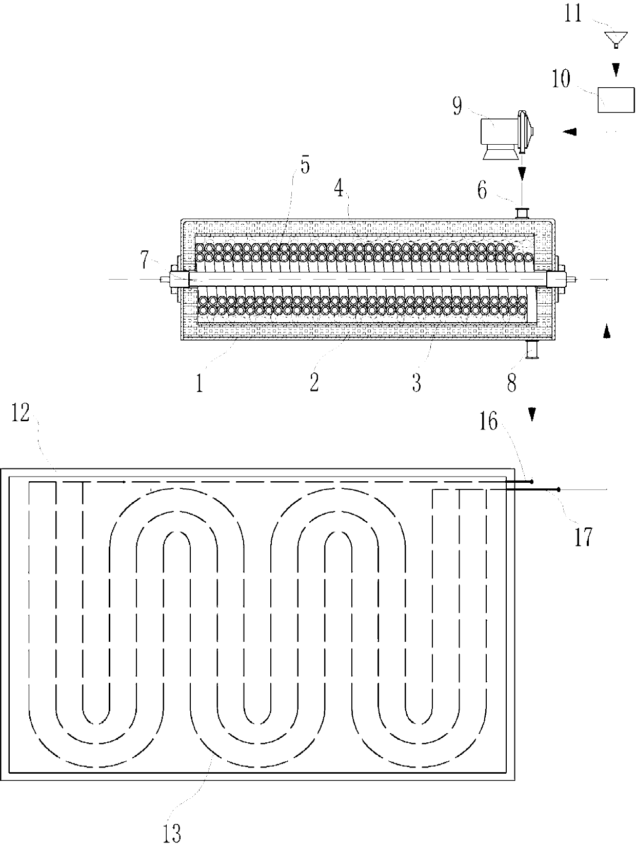 Ternary energy-gathering floor heating system