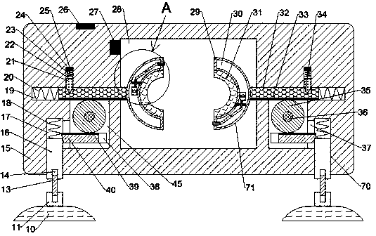 An ankle sprain fixation hot compress device