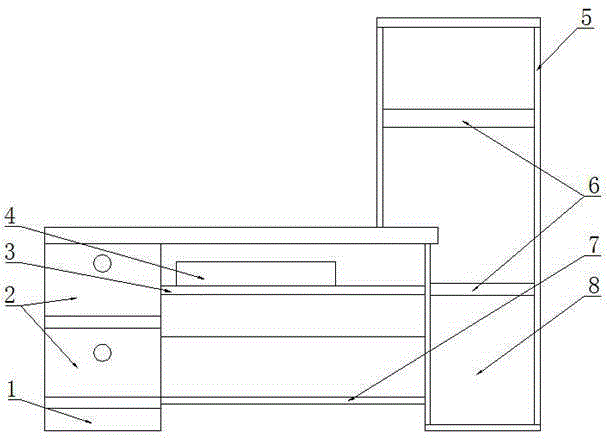 A new type of household multifunctional bookcase computer desk