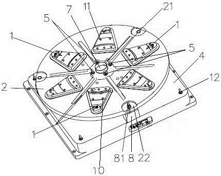 Fixture for multi-hole and multi-plane finishing of disc-shaped large castings