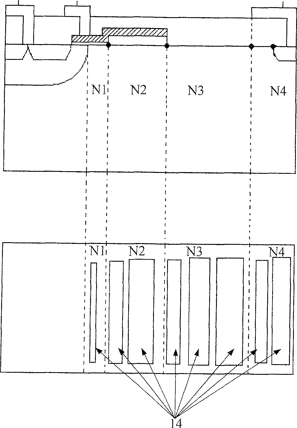 High voltage N-shape metal oxide semiconductor tube and its preparing method