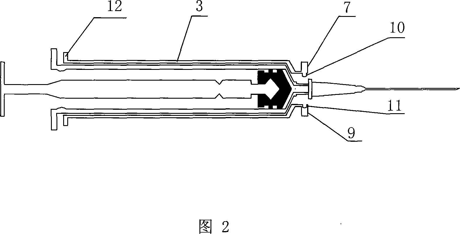 Disposable anti-stabbed syringe