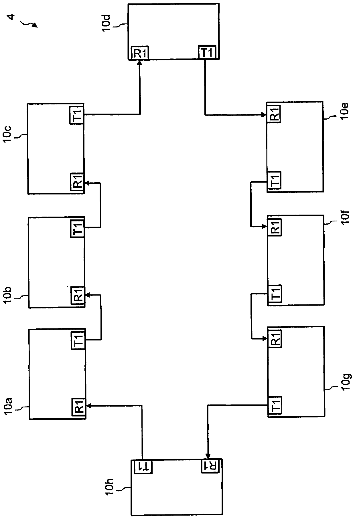 Vehicle-borne communication network and subscriber equipment for the communication network