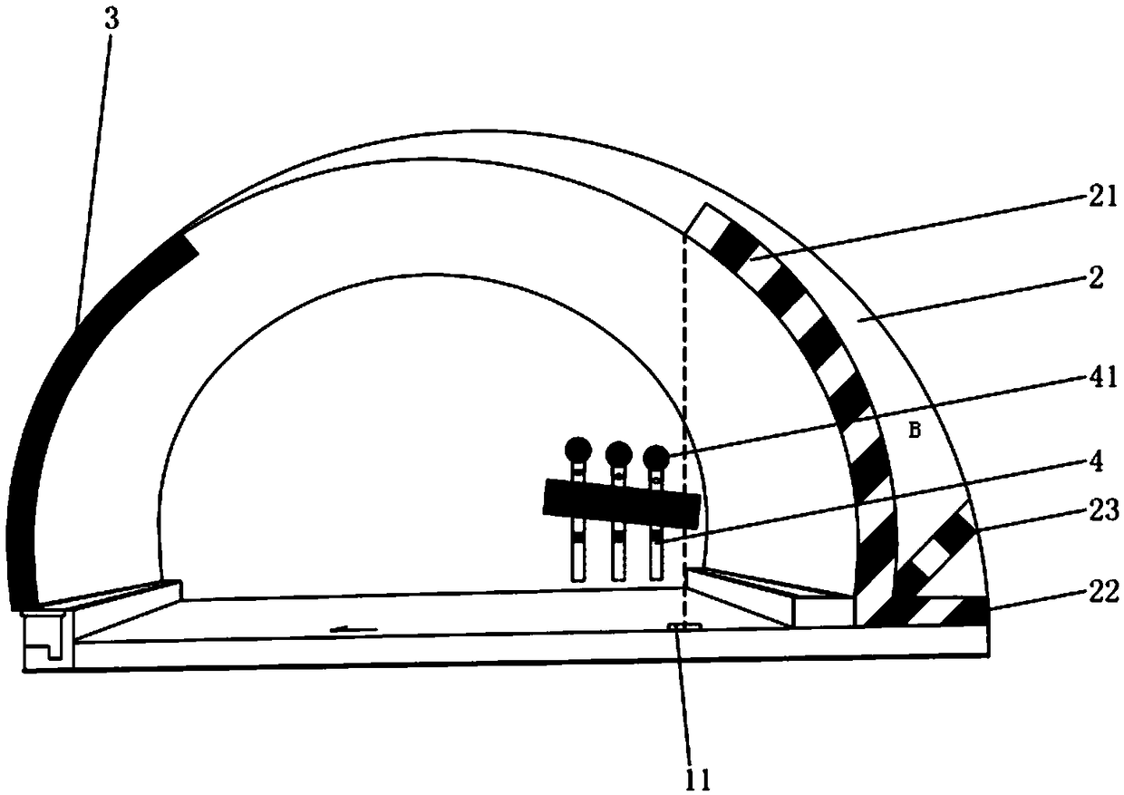 An auxiliary facility for an emergency stop belt of an expressway tunnel