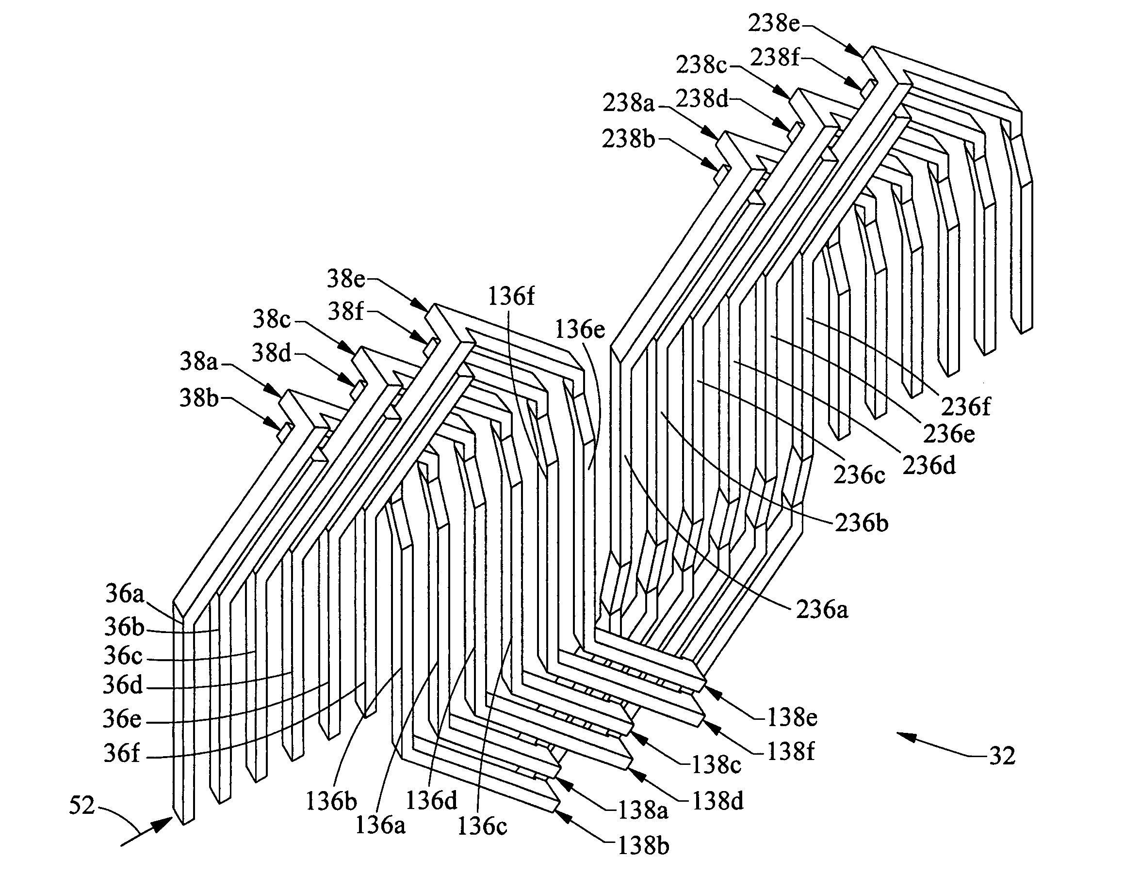 Stator winding having two slots per phase per pole