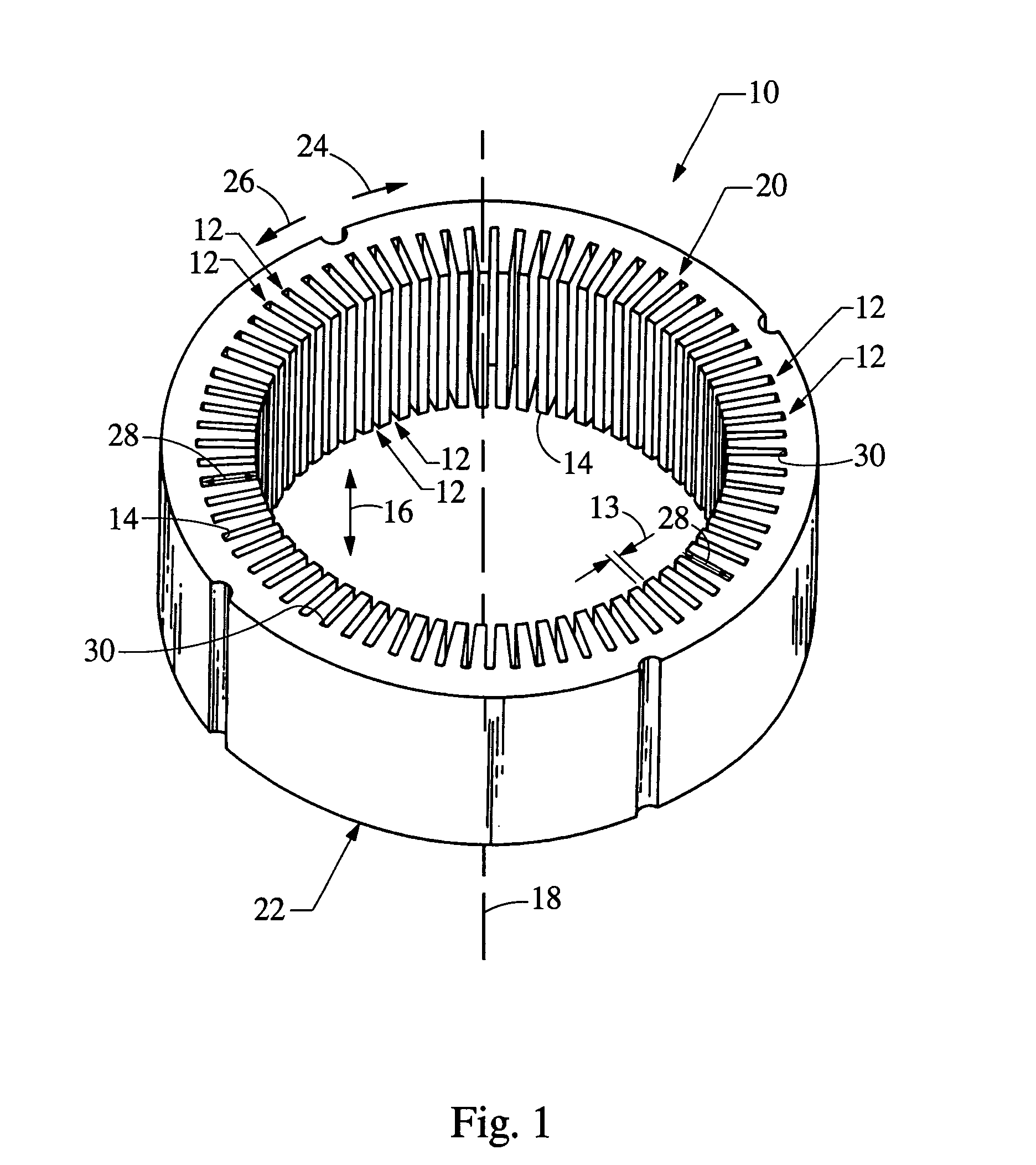 Stator winding having two slots per phase per pole