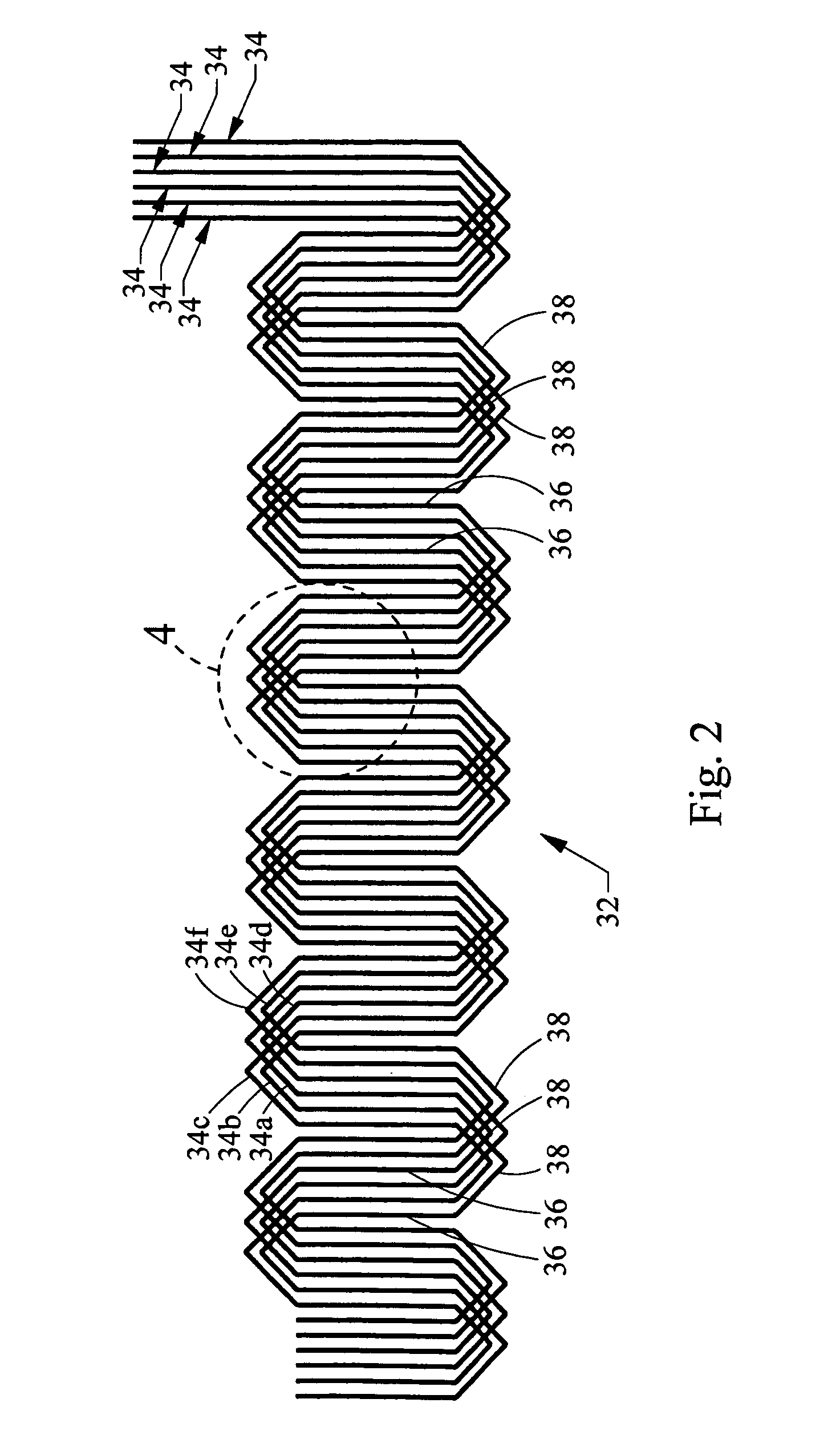 Stator winding having two slots per phase per pole