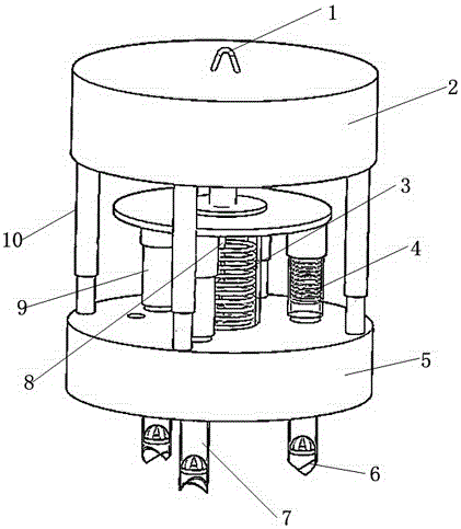 Full sea depth small self-floating type straight-through impact sampling device