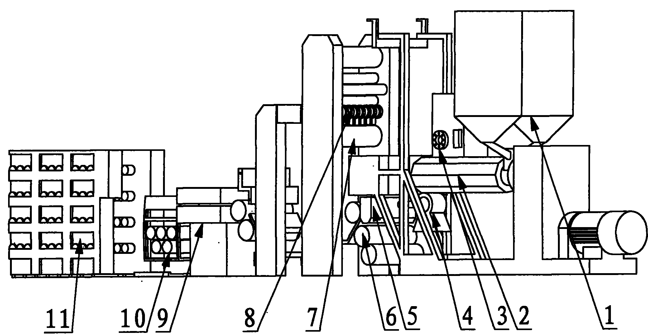 PET flat filament drawing machine set