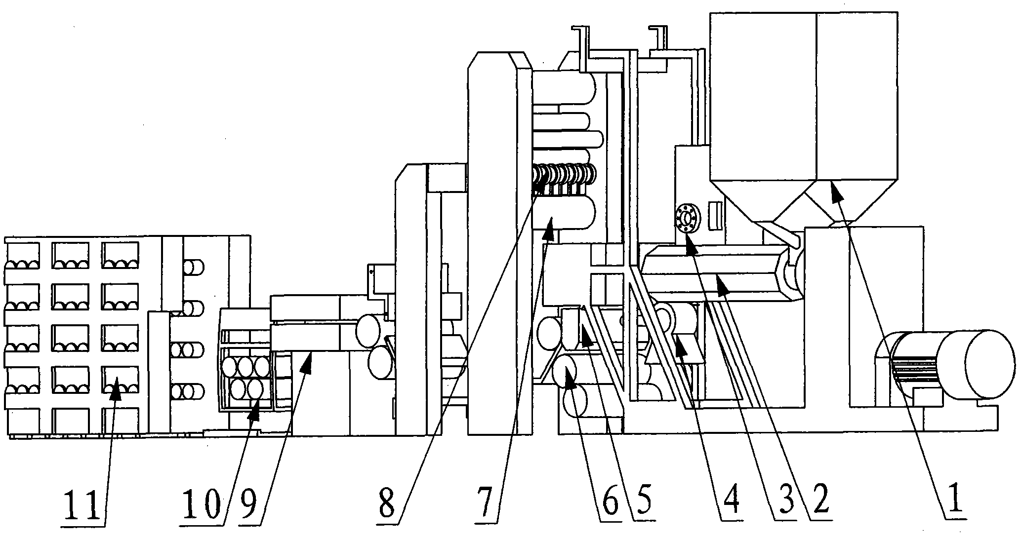 PET flat filament drawing machine set