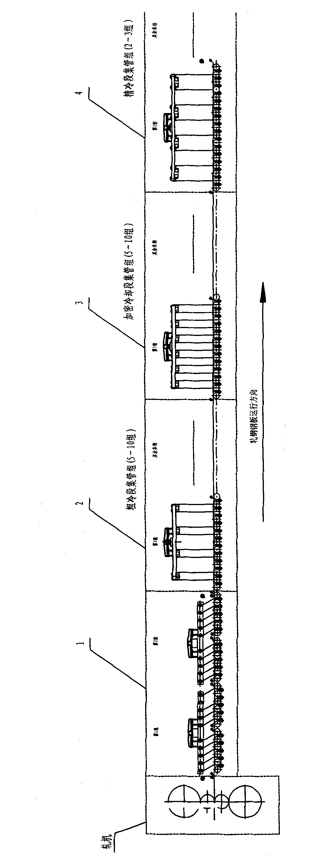 After-rolling cooling system for hot rolled steel strip production line