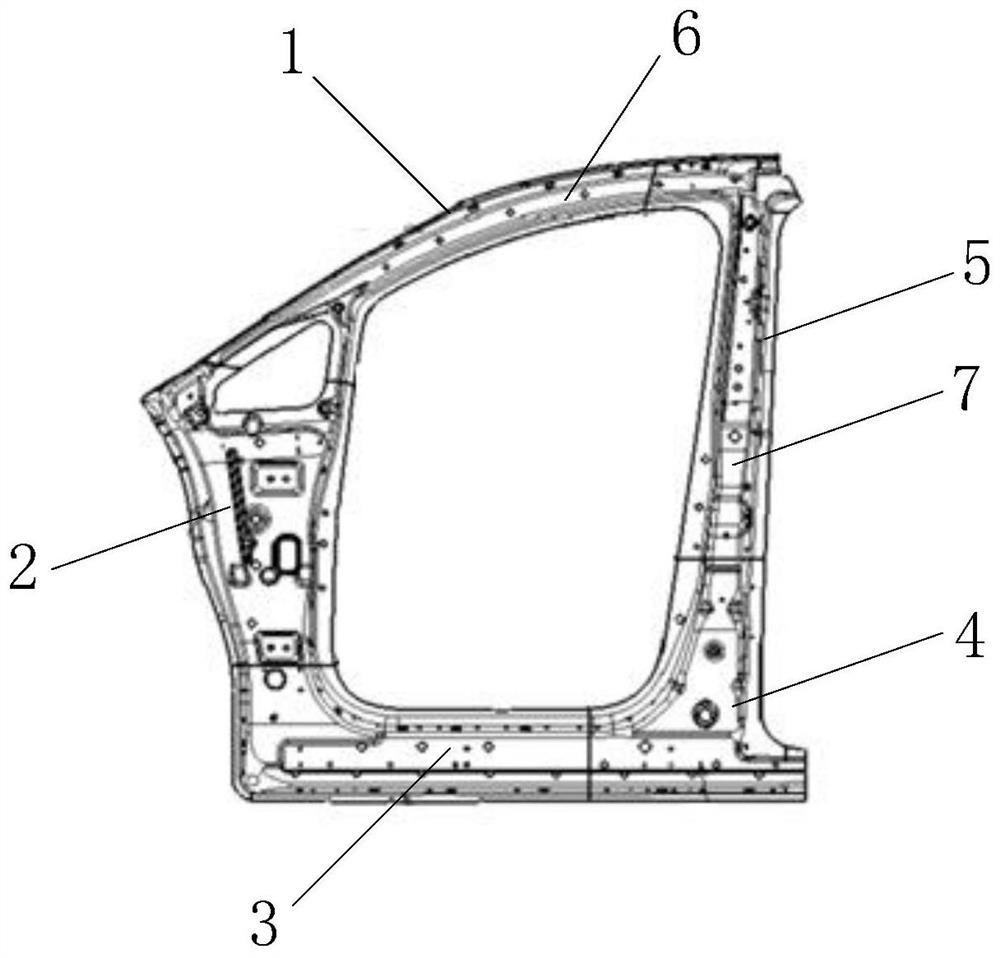 Thermal forming tailored blank laser welding integrated door ring and machining method