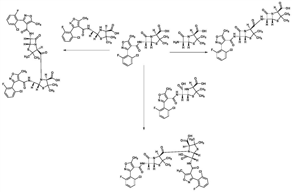 HPLC detection method for polymer impurities in flucloxacillin and preparation thereof