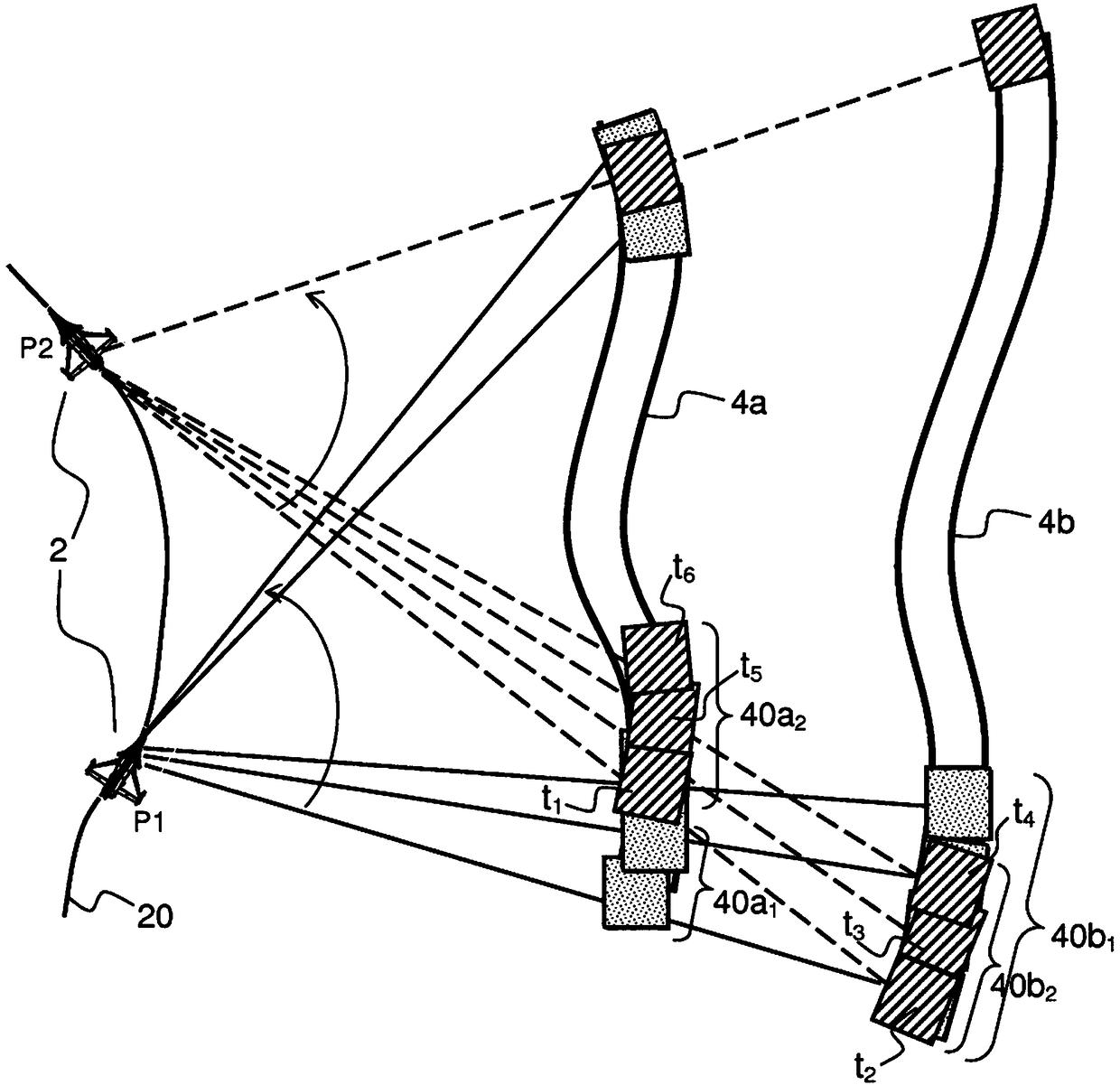 Method for acquiring images of a scene, from a sensor on board a moving carrier, with servocontrol of its line of sight