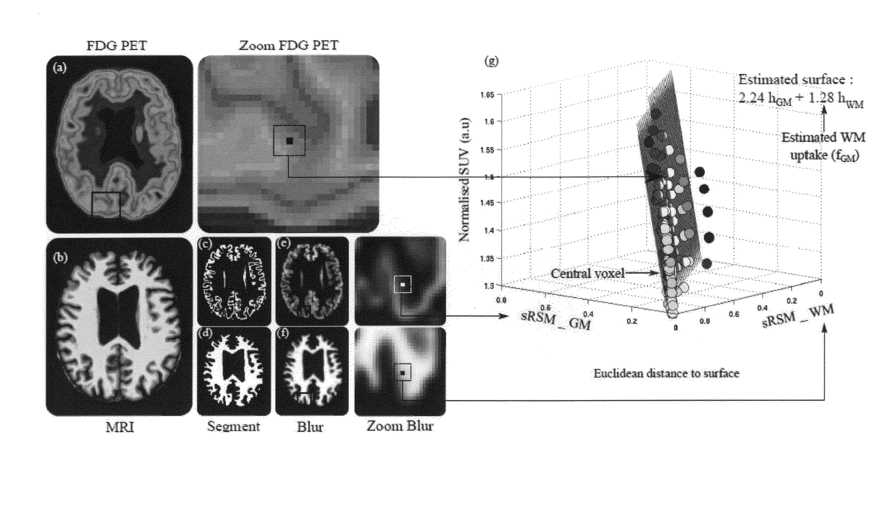 Method for improved estimation of tracer uptake in physiological image volumes