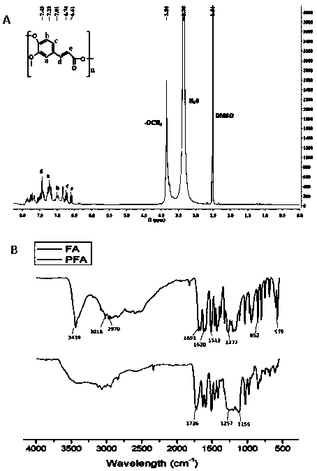 Drug-loading nanoparticles based on ferulic acid polymer, preparation method and applications thereof