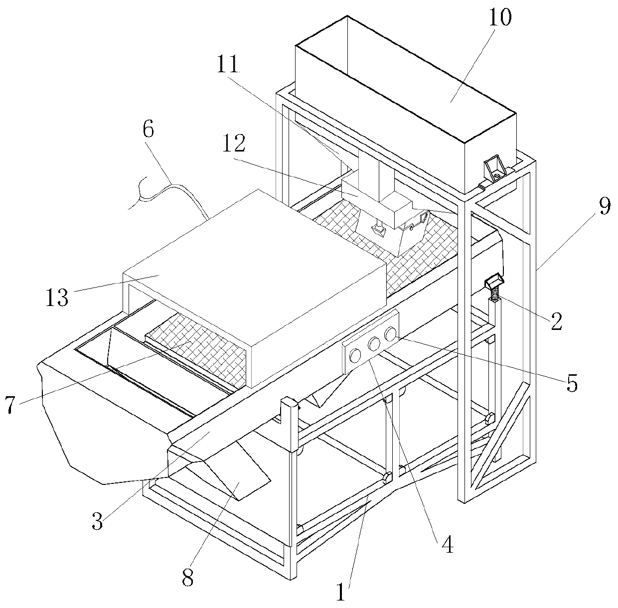 Sandy soil screening device for road and bridge construction