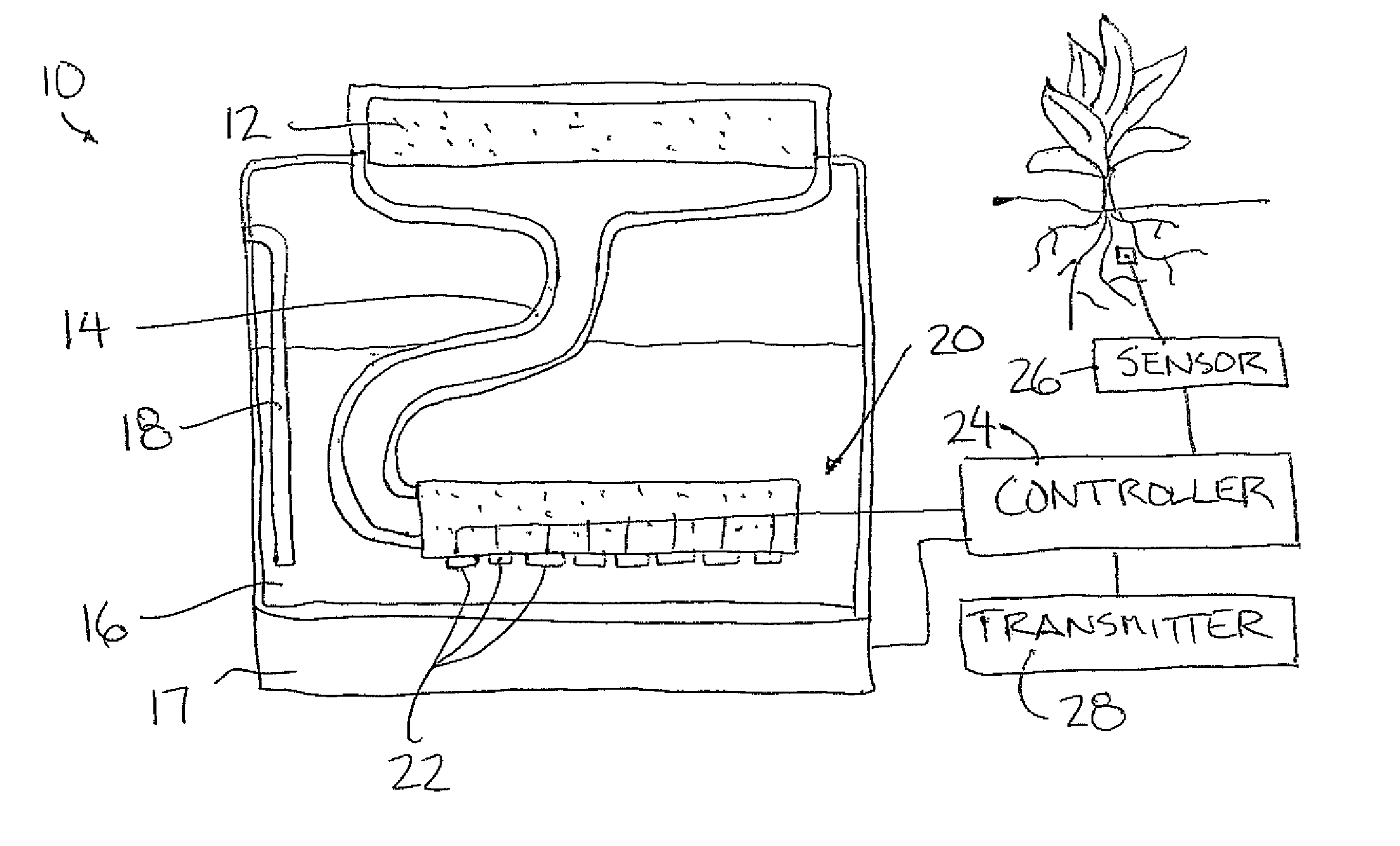 Plant-controlled atmometer for measuring crop evapotranspiration