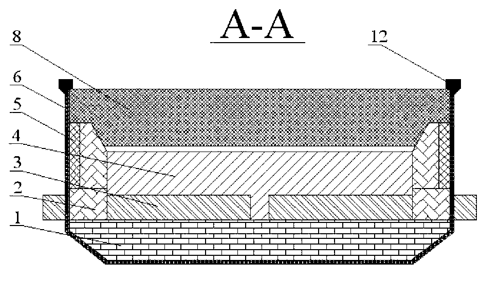 Region electrolysis prebaking aluminum cell