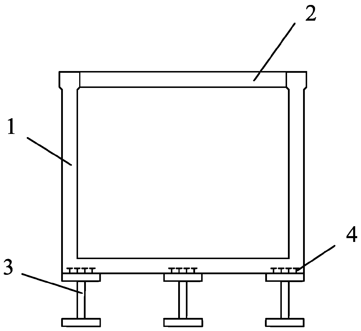 Structure of steel-concrete combined structural aqueduct and construction method thereof