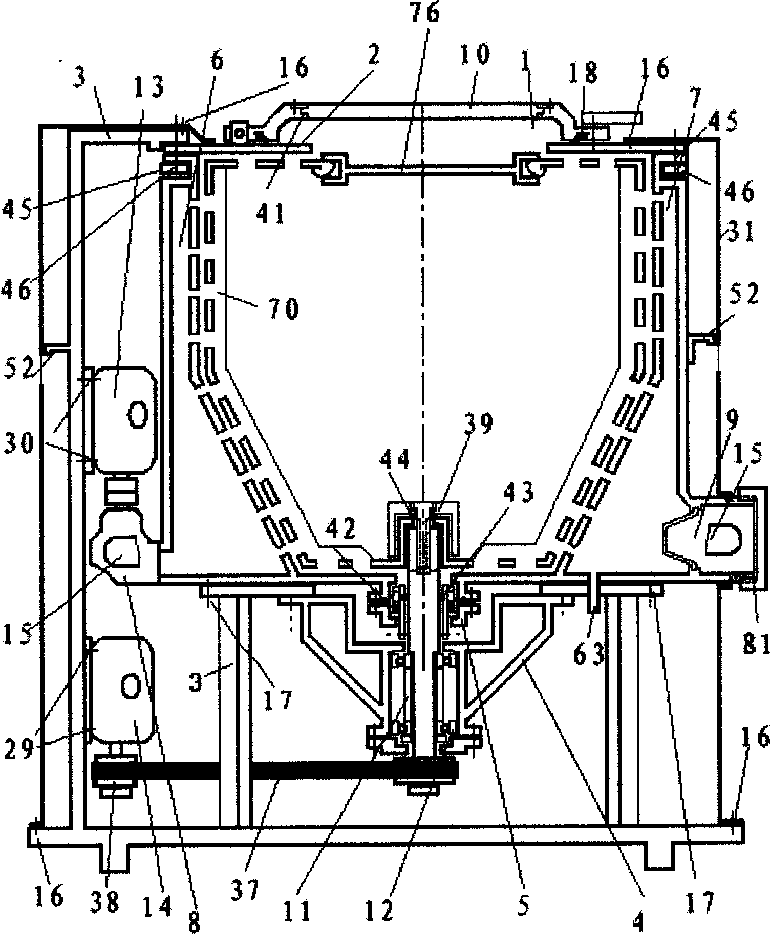 Pressure circulating washing machine with forced jet water flow