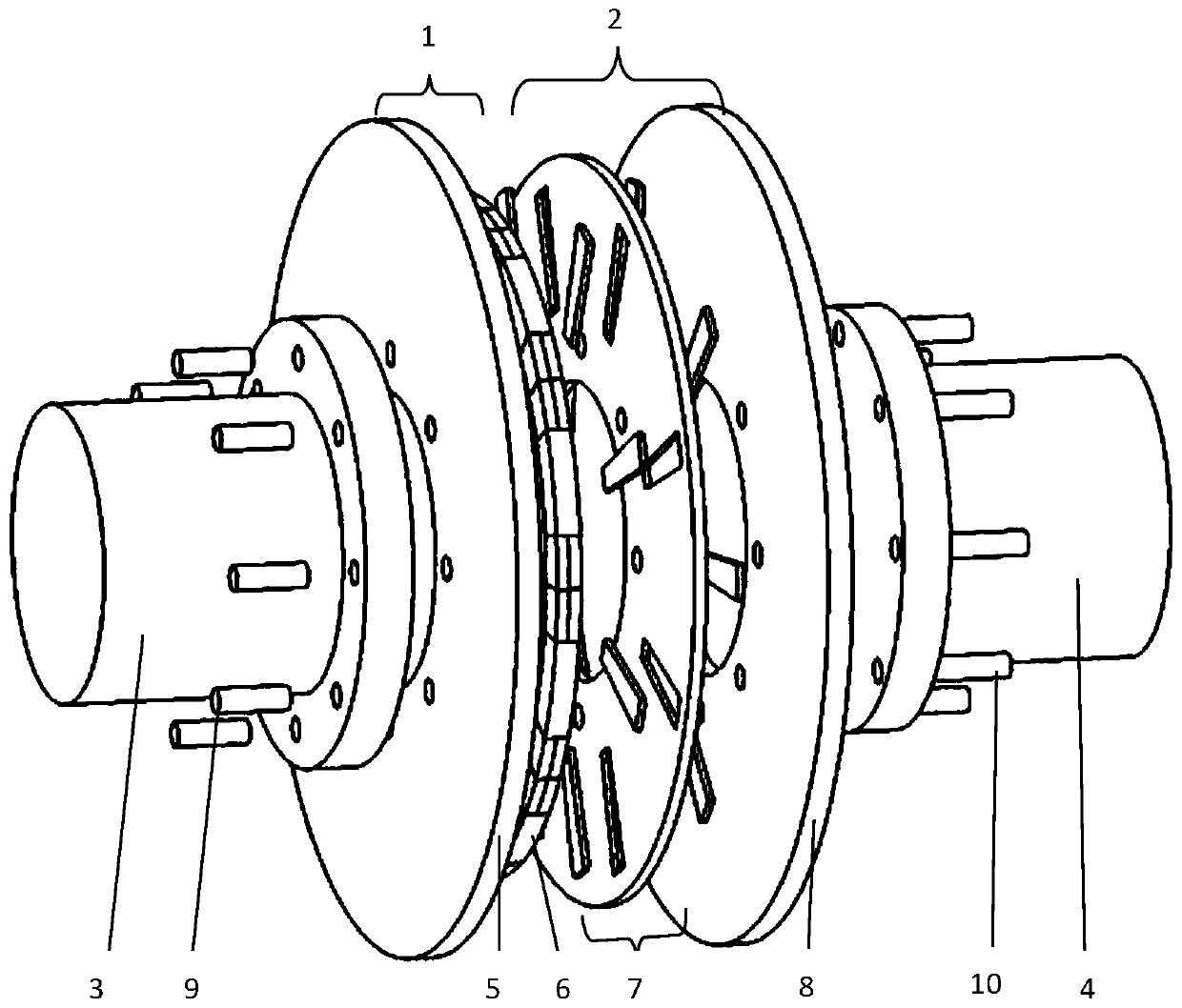 Novel slotted disc type permanent magnet eddy current coupling