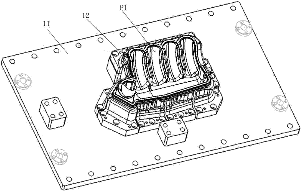 Vibration friction welding jig of sliced plastic air intake manifold