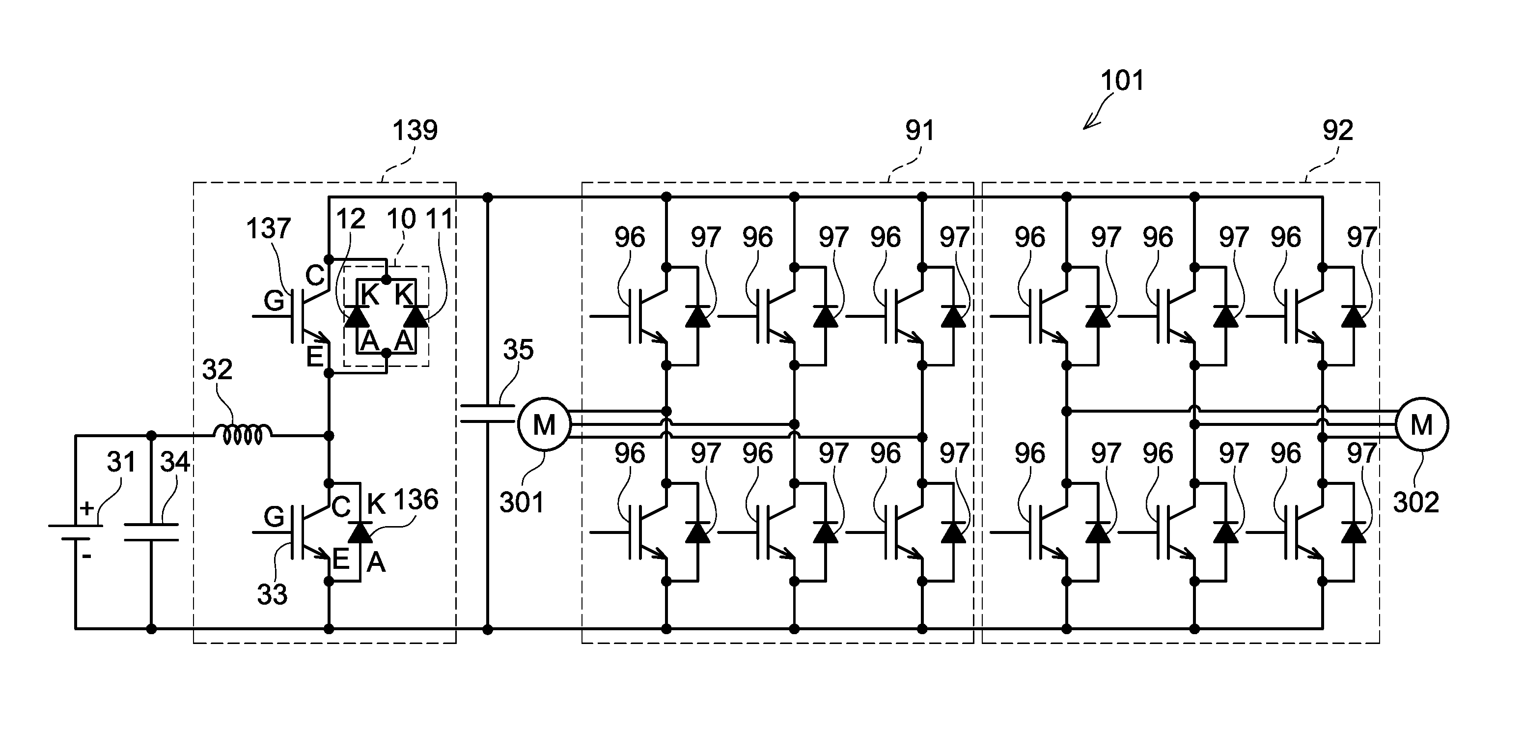 Flyback diode and on-board power source device