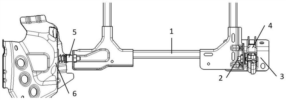 Connecting structure for backrest rotating shaft and automobile body of automobile rear-row seat