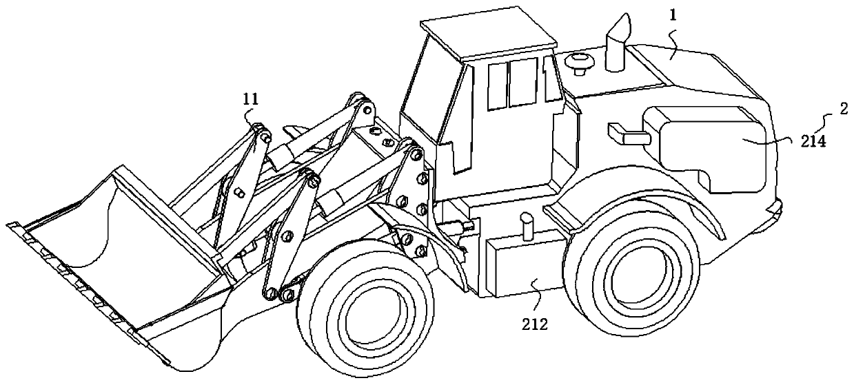 Gravity center adjustable loading machine applied to complex working condition