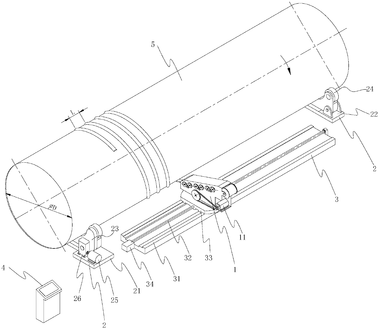 An automatic winding system for a helical half pipe