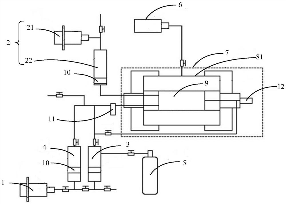 Tight gas reservoir fracturing fluid filtration damage simulation device and method