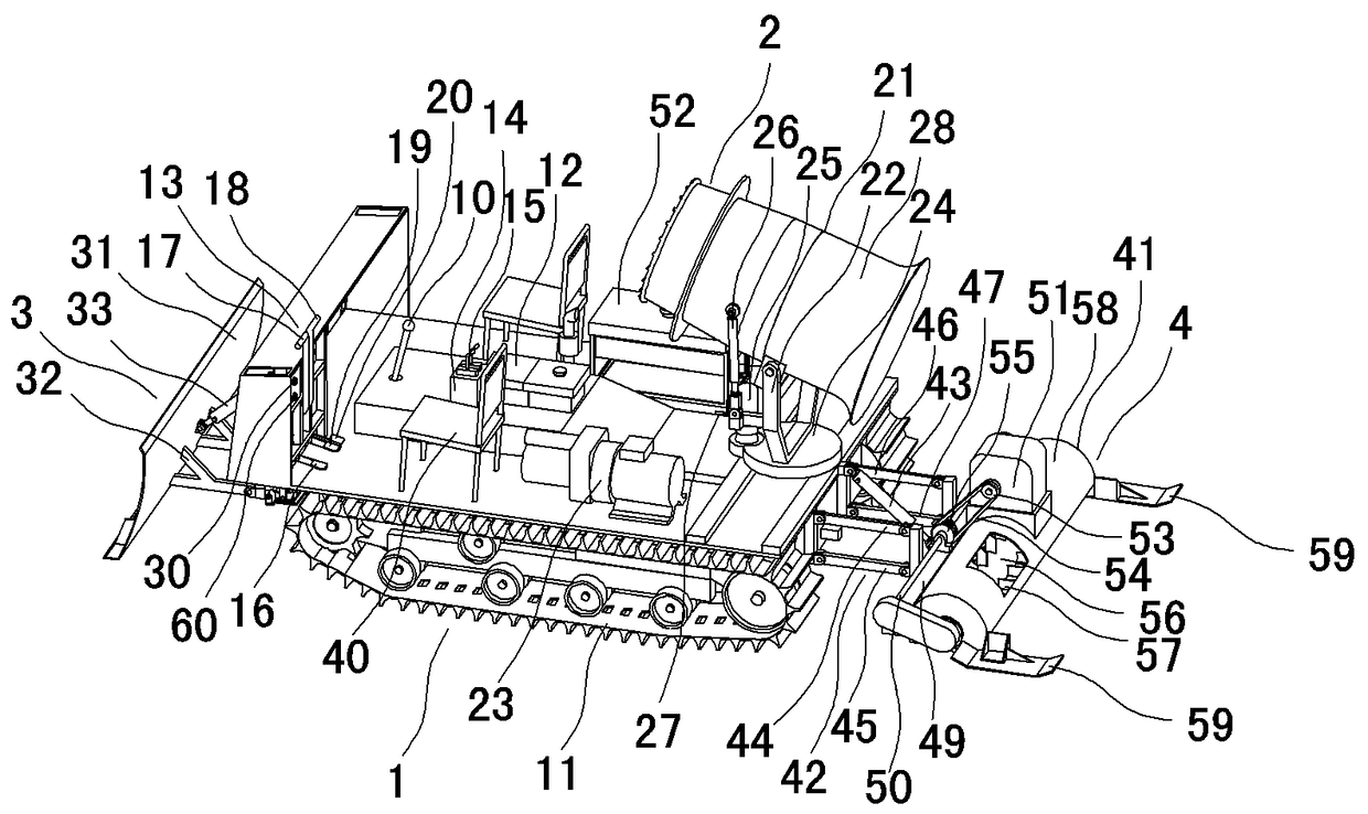 Tracked walking snow pusher snow crushing machine