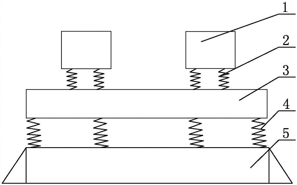 A method for determining the effective mechanical impedance of a buoyant raft isolation insulating device raft frame structure