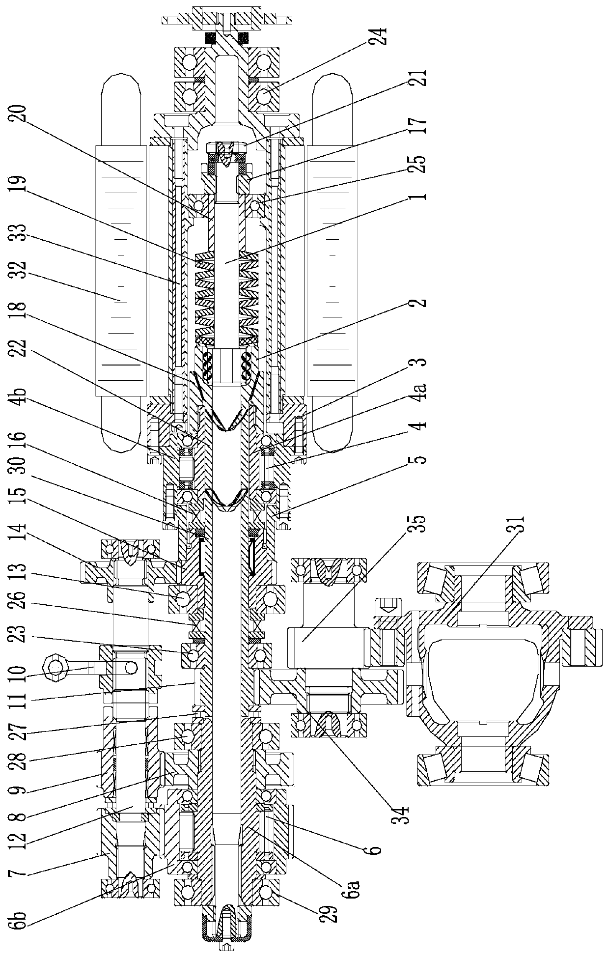 Double-overrunning clutch mechanical type shaft sleeve output self-adaptive automatic speed changing electric driving system