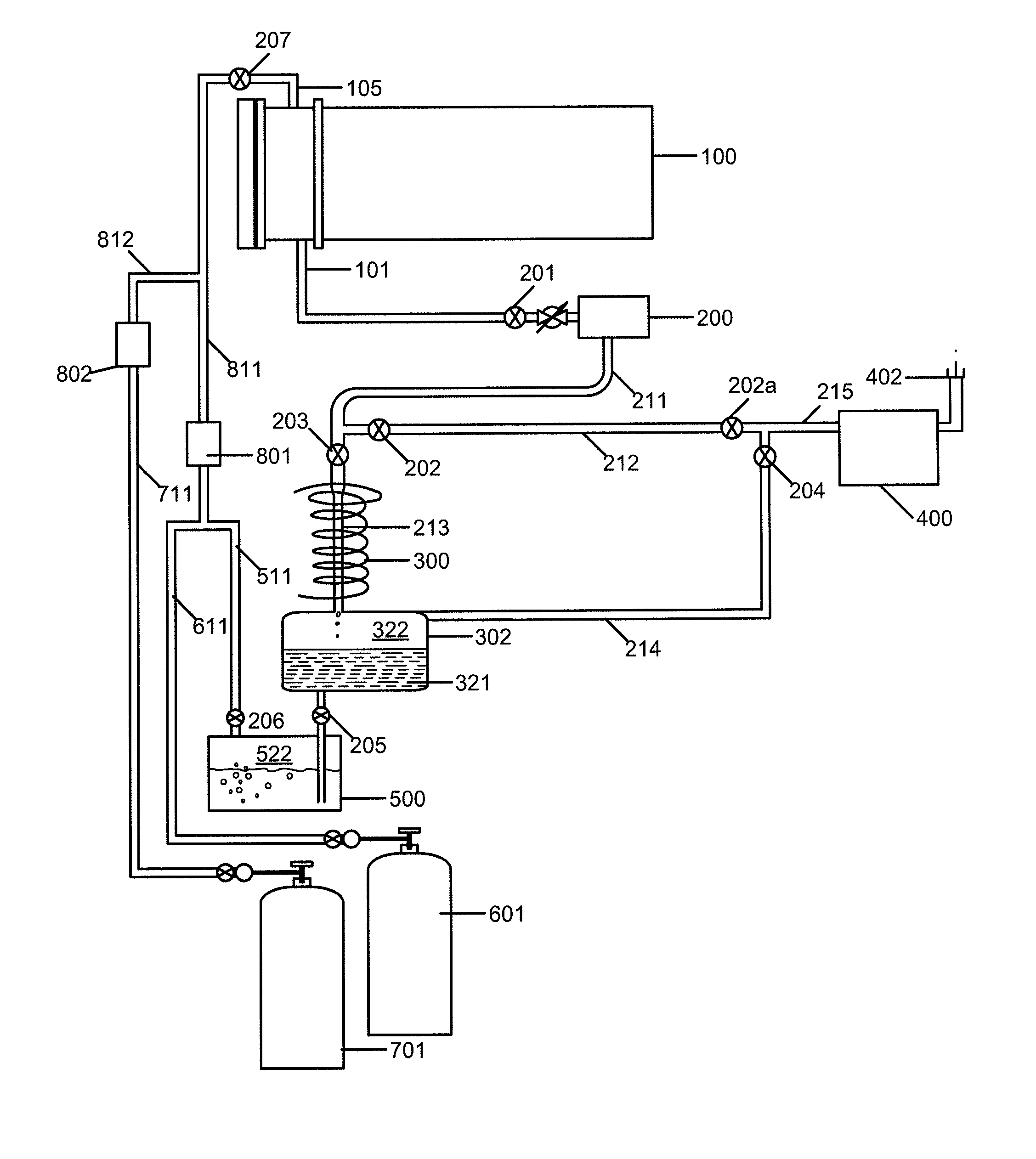 Method and system for recycling processing gas for selenization of thin film photovoltaic materials