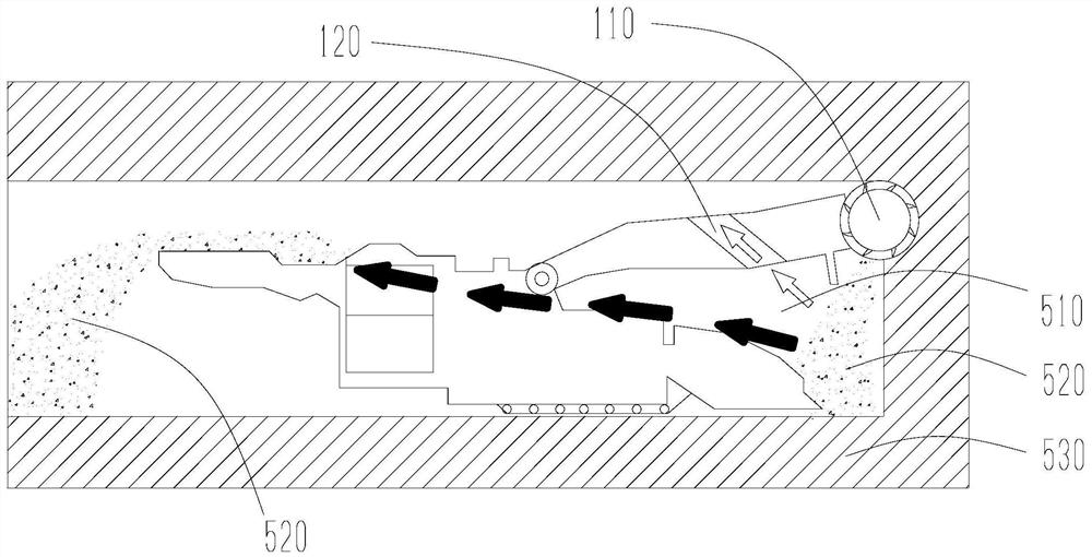 A high-efficiency dust extraction device suitable for low-level dust sources of continuous miners