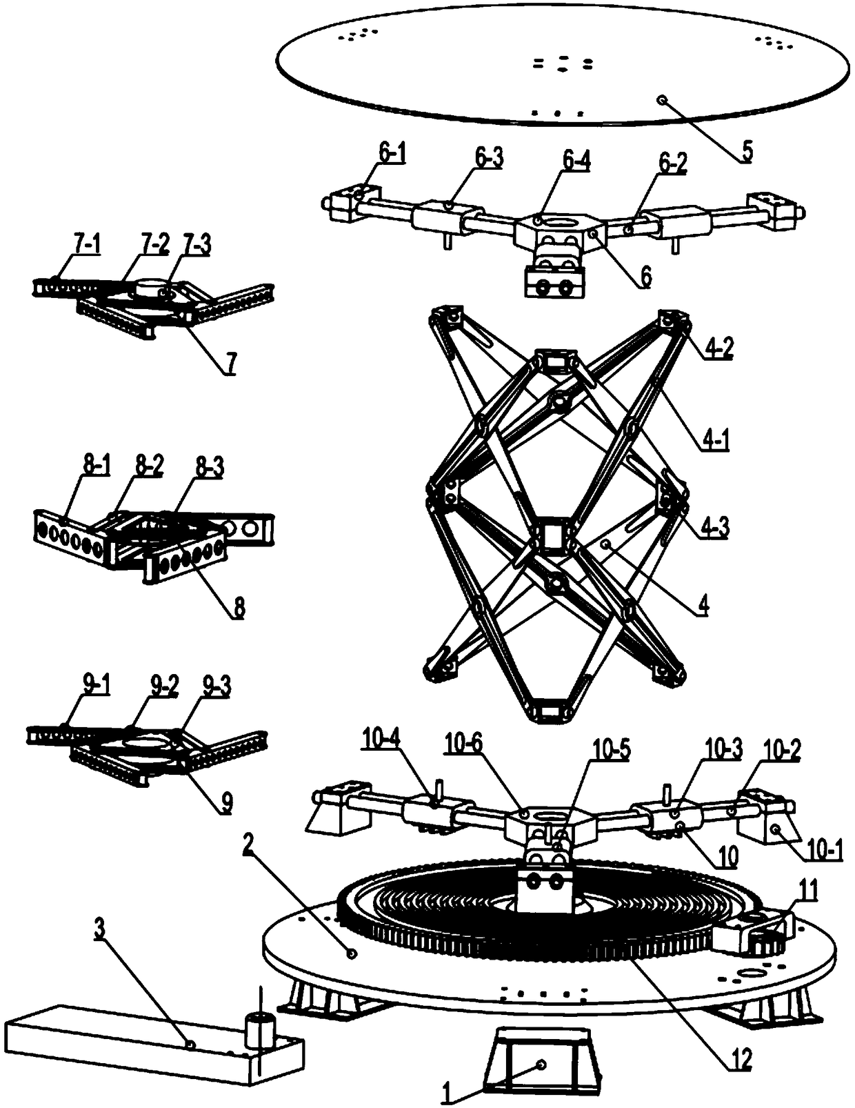 Shearing fork lifting assembly and shearing fork lifting system