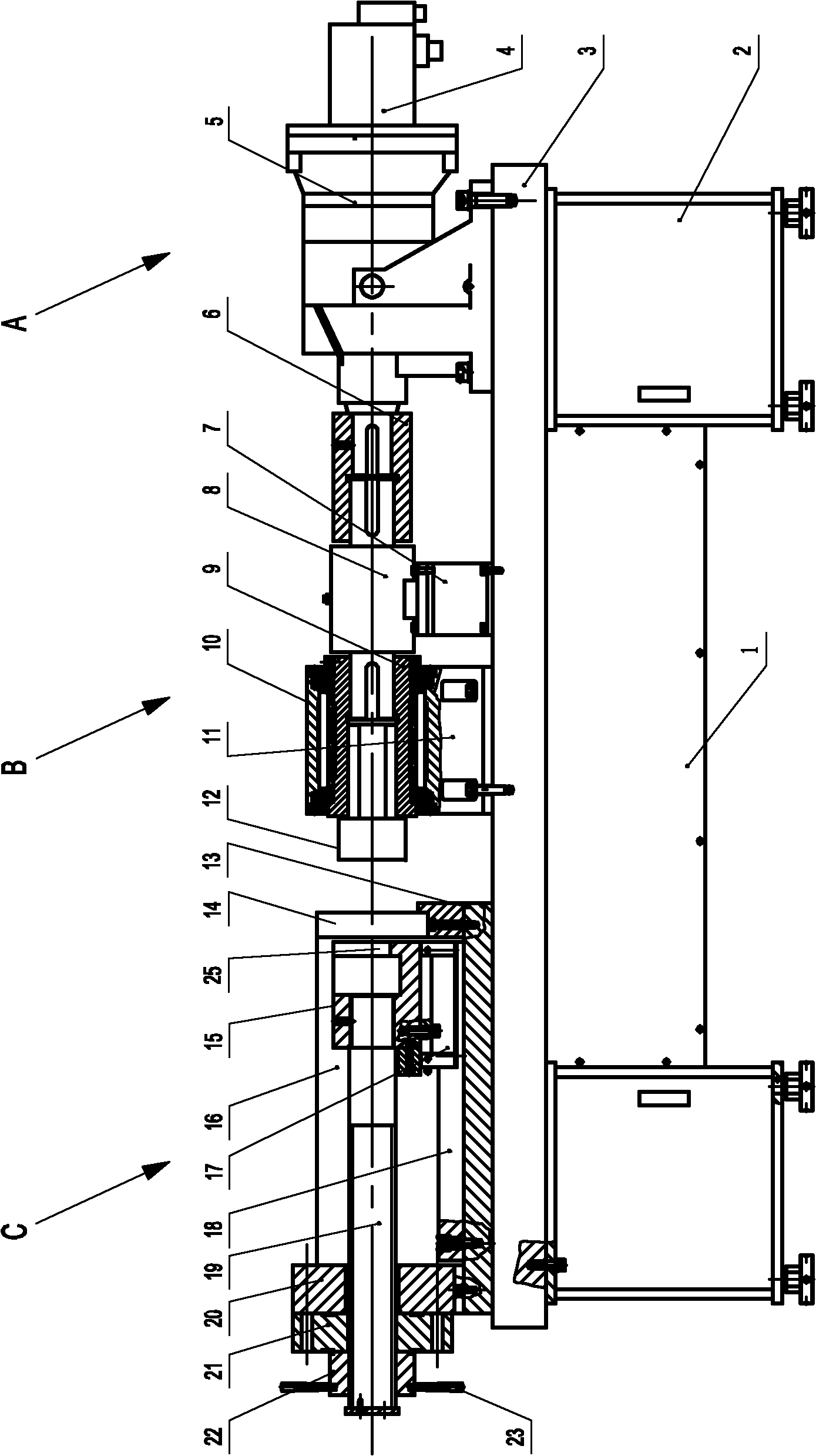 Shaft force and torque combined testing machine for fastening piece