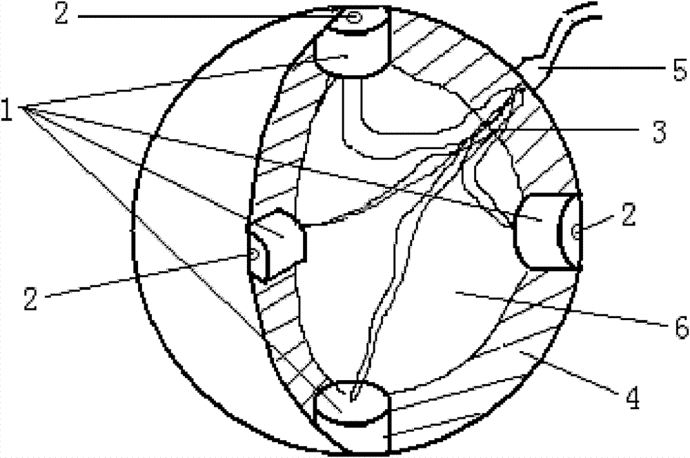 Hollow-structured three-dimensional vector hydrophone with neutral buoyancy in water