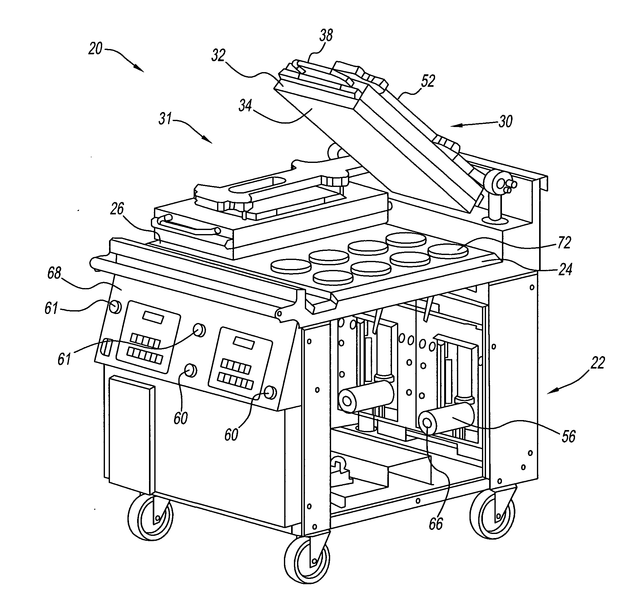 Cooking apparatus and method with product recognition