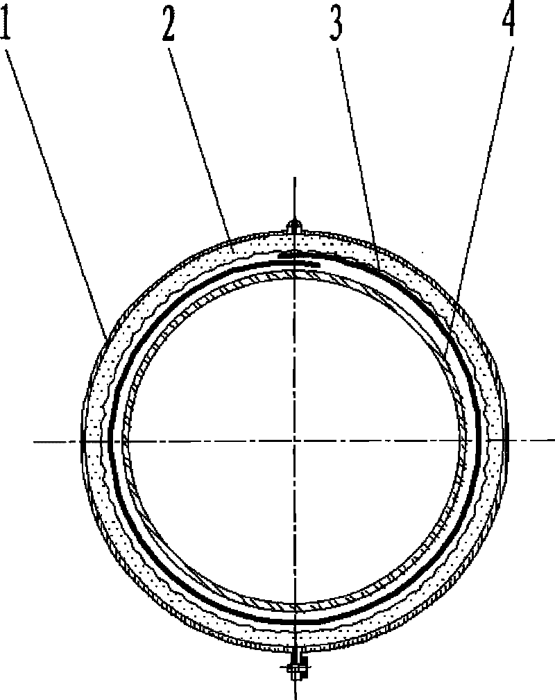 Hole repairing construction machine for polyethylene anti corrosive coating of metallic tube and construction method thereof