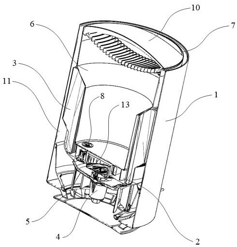 Vertical humidifier with variable-diameter evaporator