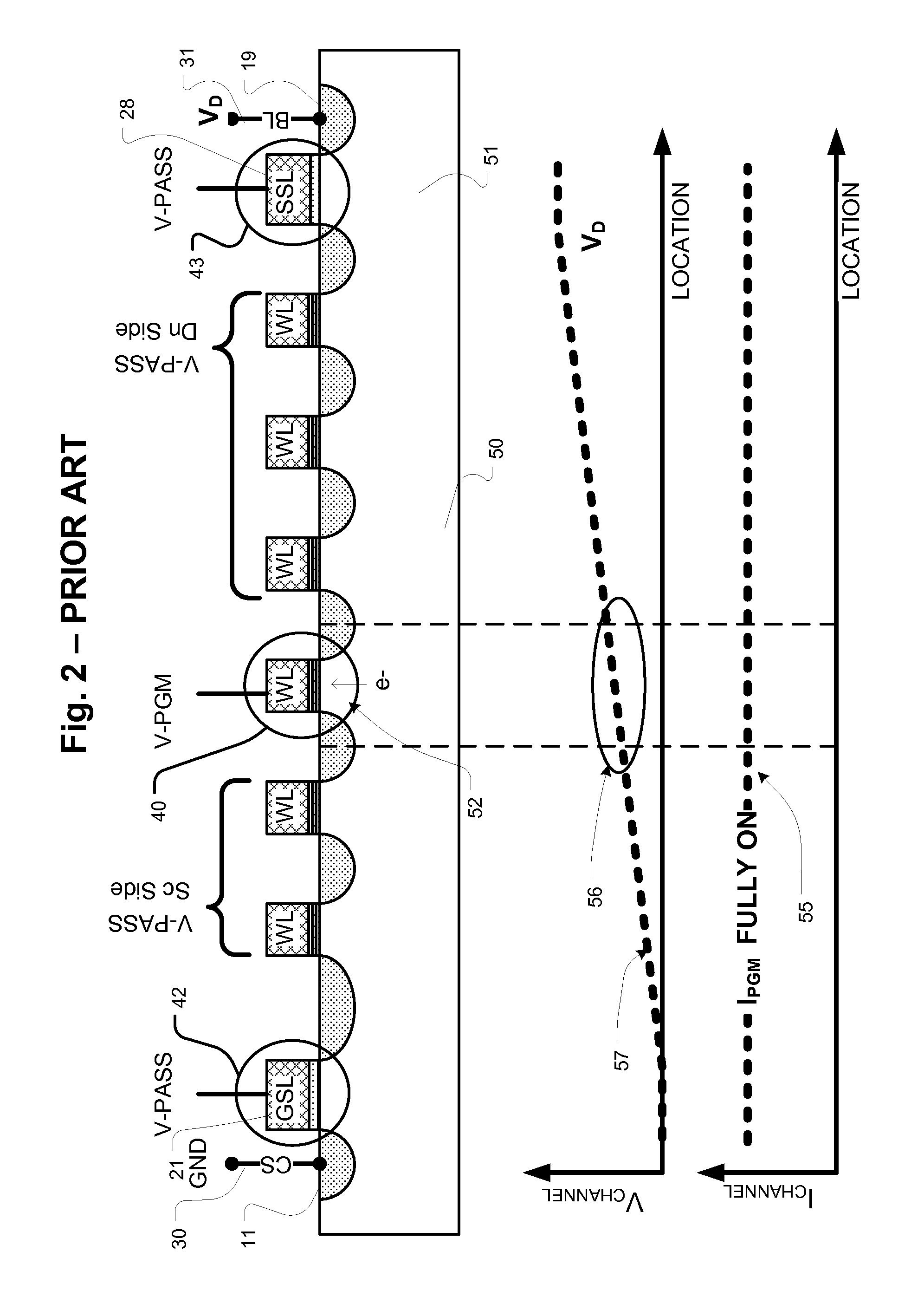 Low voltage programming in NAND flash with two stage source side bias