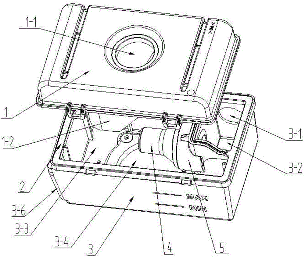 Water box of respirator