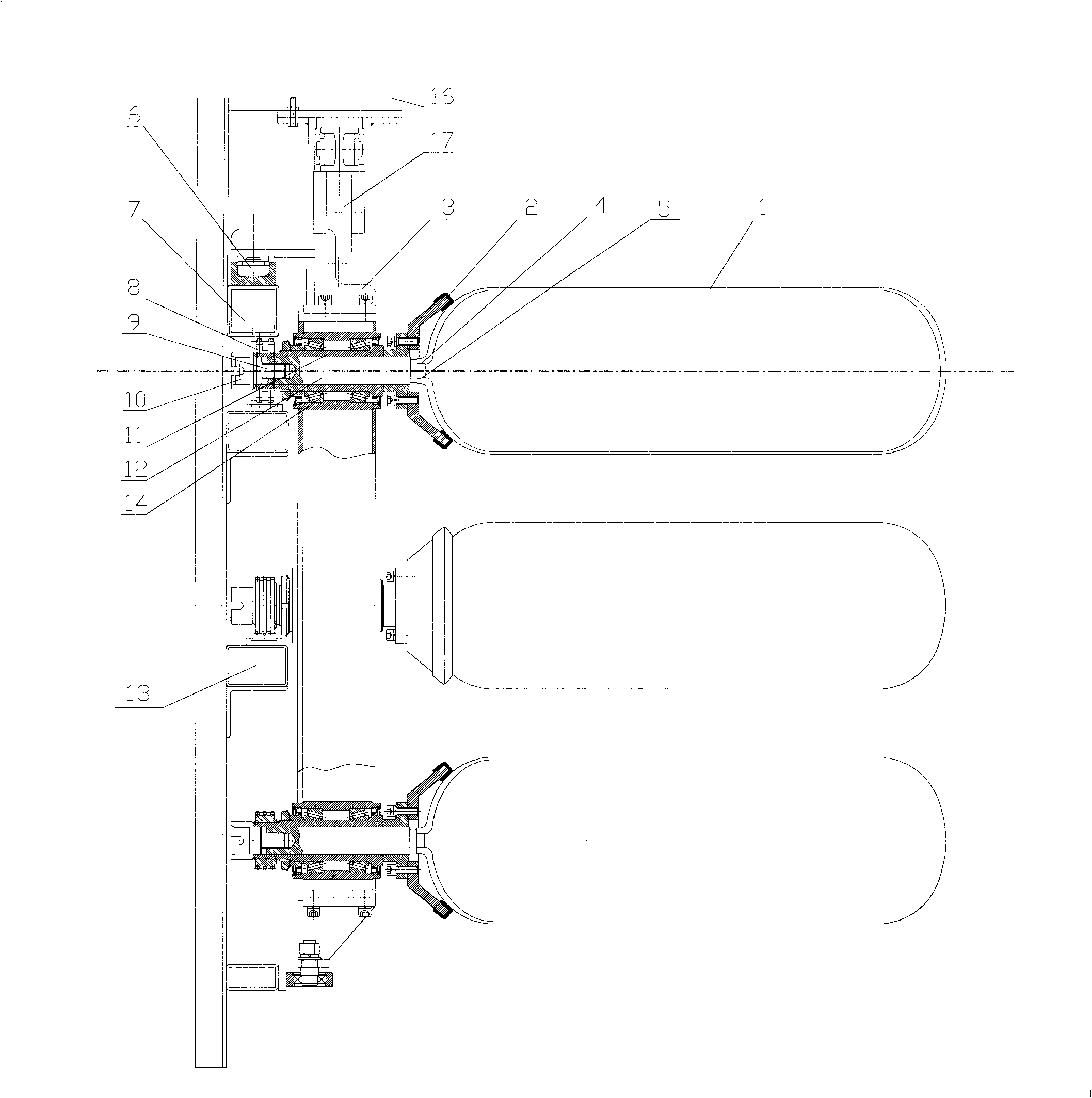 Cantalever horizontal fixed fixture and continuous solidifying device using the fixture