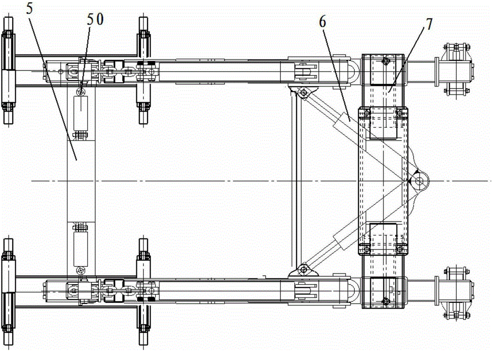 A middle tank hydraulic crane